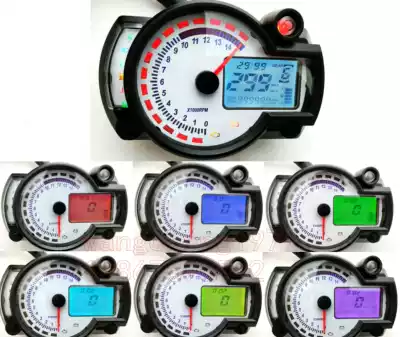 7 color adjustable White 182 speed 299 motorcycle bare handlebar modified LCD Instrument 1-6 water temperature oil gauge