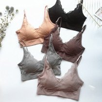 Pyrenose bandeau sexy lace V-neck adjustable shoulder strap comfortable Modal base small vest suspender 8162