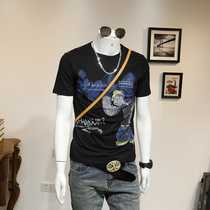 136524 Summer new 2021 Cartoon Printed Mens Clothing Breathable Cotton Round Collar Short Sleeve Compassionate Fashion Casual Tshirt
