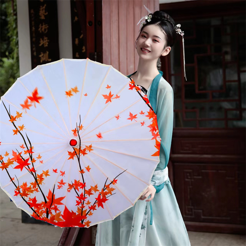 Ancient style colored flagrobe performs with umbrella and umbrella classical oil paper umbrella suspension ceiling umbrella decoration parachute