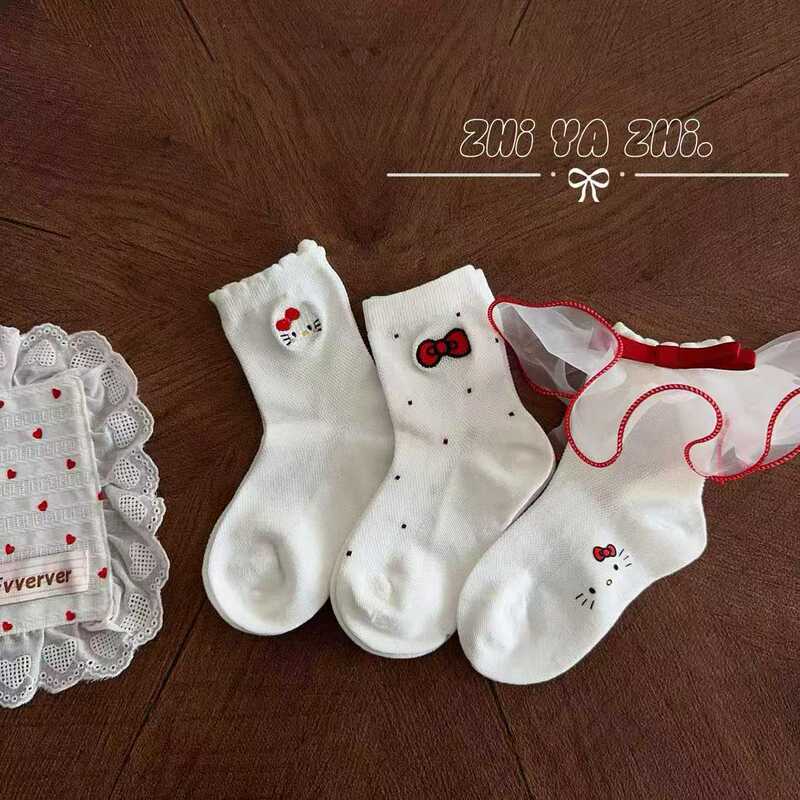 New Spring and Summer Mesh Kt Fluffy Tulle Lolita Girls' Princess Socks with Lace, Japanese and Korean Style Birthday Socks