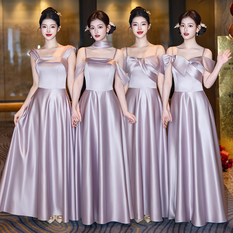 Bridesmaid Dresses That Can Be Worn Casually, 2026 New Style, Stunning Purple Satin for Wedding Parties, High-End Feel for Petite Sizes