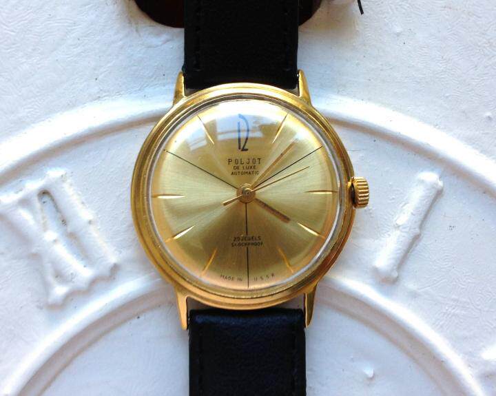 Винтажные наручные часы 海外代购automatic◇古着苏联复古经典金色表盘男士自动机械手表