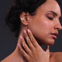 Greek Knuckle㊣ handmade bohemian 925 sterling silver gold-plated minimalist mid-length knuckle ring