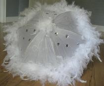 Sparkle ㊣ American hand made charming beautiful bride wedding umbrella feather decoration white craft umbrella