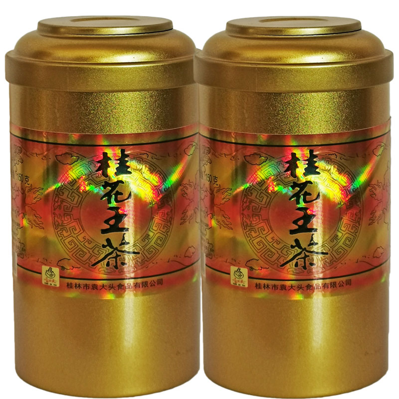Guilin Osmanthus Tea Yuan Datou Osmanthus King Tea Golden Color Cylinder Guilin Popular Specialty 150g 