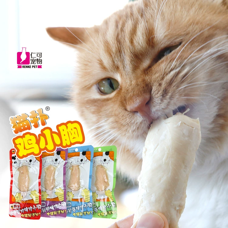 Renke Pet Cat Luộc Gà Nhỏ ức Mèo Ăn nhẹ Gà khỏe mạnh Bonito Tôm tươi Tôm Thịt Hương vị Tùy chọn - Đồ ăn nhẹ cho mèo