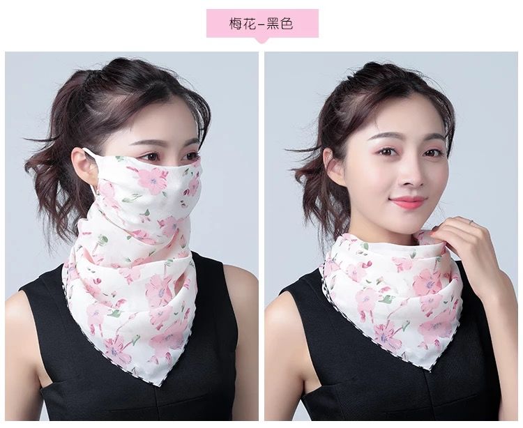 Nhật Bản mua băng nữ mặt nạ yếm lụa bảo vệ mặt cổ áo che nắng cổ áo thoáng khí mỏng mặt nạ golf - Khăn quàng cổ / khăn quàng cổ khăn quàng cổ phượt