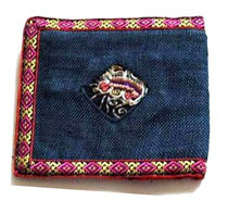 Cotton and linen ethnic minority brocade two-fold embroidered wallet brand new actual shot
