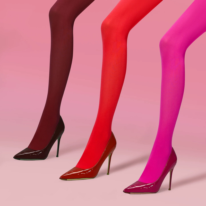 Japanese Retro Red Leggings for Women, Spring and Autumn Thin Velvet Ankle-Length Red Pantyhose