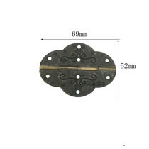 Hardware lace hinge iron antique antique bronze color hinge box wine box iron case small case hinge 69 * 52mm