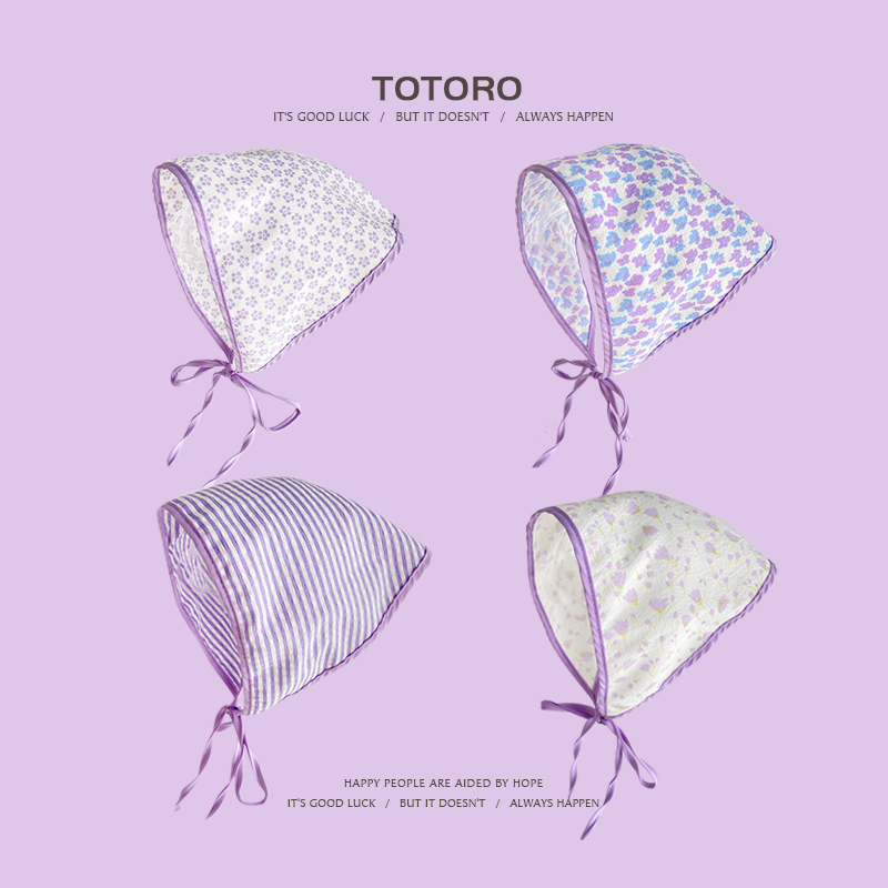 Purple Atmosphere, Sweet French Floral Triangle Scarf, Silk Scarf for Women, Spring and Summer Thin Headscarf, Hairband, Headwear, Head Wrap Hat