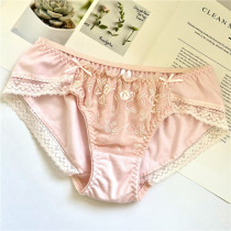 Full of 49 yuan foreign trade Japanese hipster embroidery pink flowers cotton cotton less ladies underwear hip