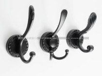 Black clothes adhesive hook wall hanging single hook wall hook single coat hook door rear hanger free hole hook