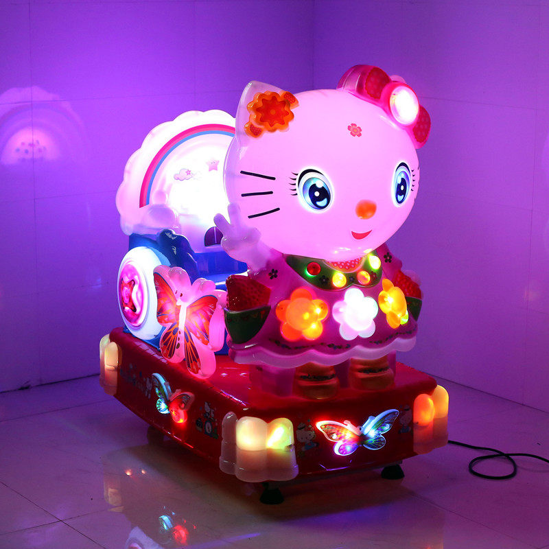 2018 new KTHello children's slot rocking car painting screen rocking machine kid swing car electric rocking horse