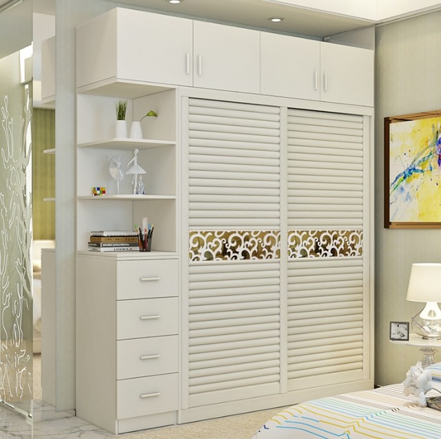 Simple Korean Sliding Door Wardrobe Overcoat Cabinet Sliding