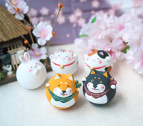Japan Kyoto Handmade Clay Dragon Tiger for the Blessing Tumbler Tumbler Cat Cute Rabbit chai with a gift giving gift