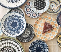 Japan Import Glaze Lower Colour Bohemian Nordic Wind Ceramic Dinner Plate Fruit Tray Small Disc Bone Disc Gift Gift