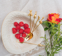 Japanese Made Stainless Steel Gilded Kitty Rabbit Cutlery Coffee Stirring Spoon Stir Stick Sweet Spoonful Spoon Fork