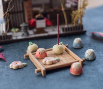 Japan handmade coarse pottery fragrant inserts of incense stand-line fragrant hand painted plum cherry blossom Damo Fuji Mountain grapefruit pendulum