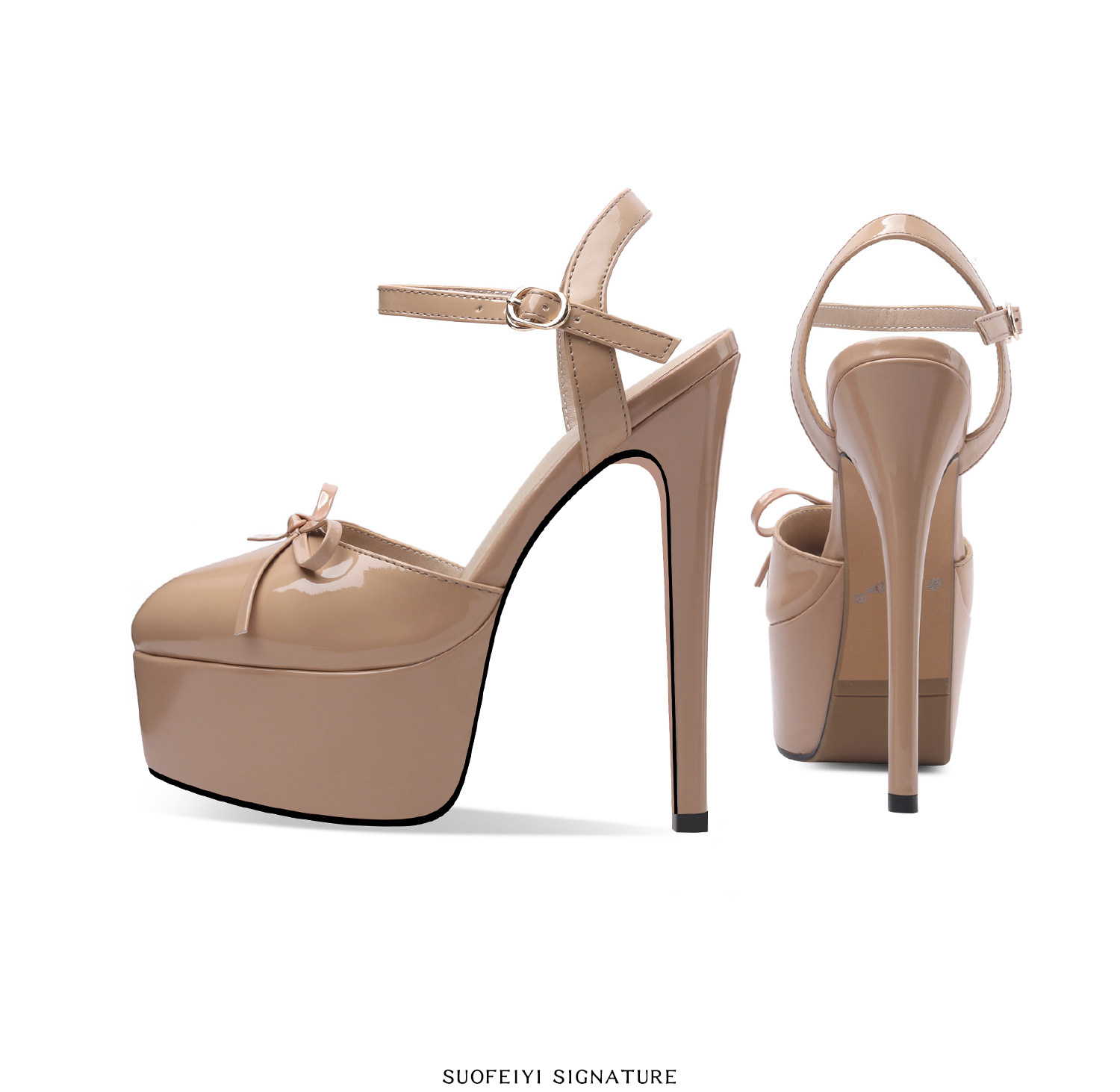 Sandal cao gót nữ mũi nhọn quai mảnh gót nhọn 9 cm — Đen, Mơ chi tiết 7