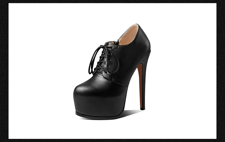 Boot nữ cổ thấp mũi nhọn gót siêu cao 15cm dây buộc chống nước — Đen 15cm Nhỏ Hơn Một Size, Nâu 15cm Nhỏ Hơn Một Size, Đen 13cm Nhỏ Hơn Một Size, Nâu 13cm Nhỏ Hơn Một Size chi tiết 12