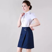 New Summer China Mobile Overalls Womens Short Sleeve Shirt Professional Skirt Set Business Hall Staff Uniform Shirt