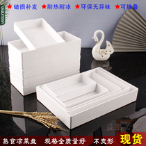 Marinated dish stewed duck neck display plate cooked food tray straight side long square box melamine imitation porcelain fresh pot hot pot dish plate
