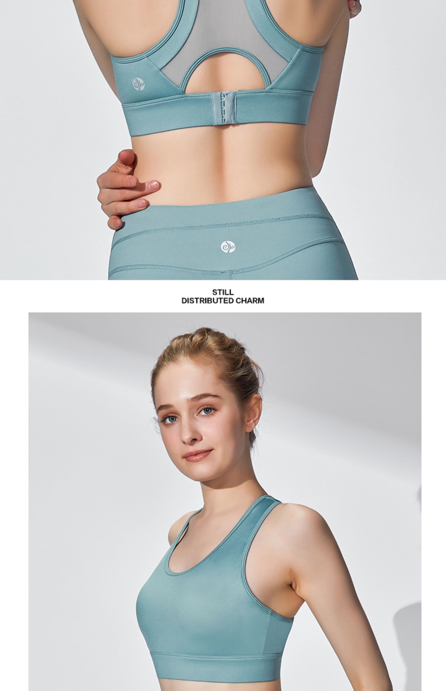 Jade Bird Yoga quần áo nữ mùa hè mỏng phần chống sốc tập hợp lưới sợi khâu áo thể dục là mỏng đẹp trở lại đồ lót thể thao - Đồ lót thể thao áo tập thể