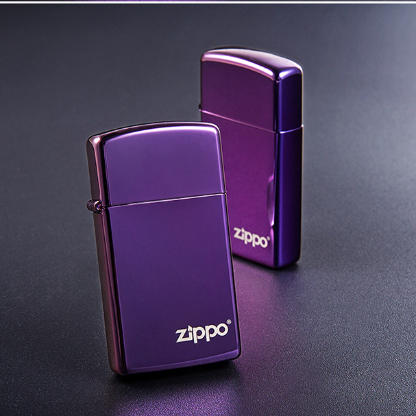 Zippo芝宝打火机正品带美国本土红封条紫冰窄机标志原装正版