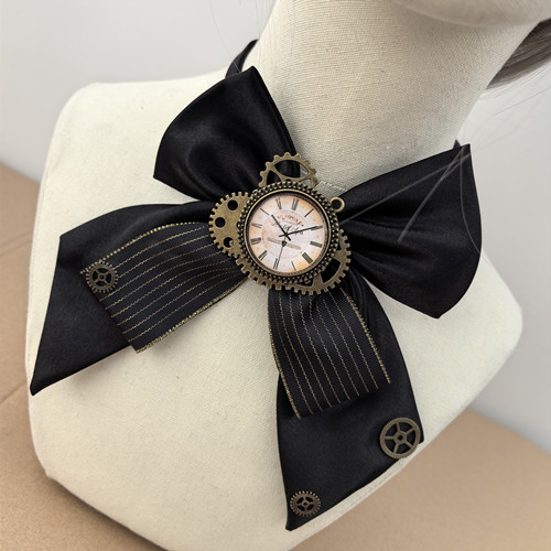 Gay Lolita Metal Gear Show Runway Bow Tie Ribbon Steampunk Colorful Clock Bow Tie 318