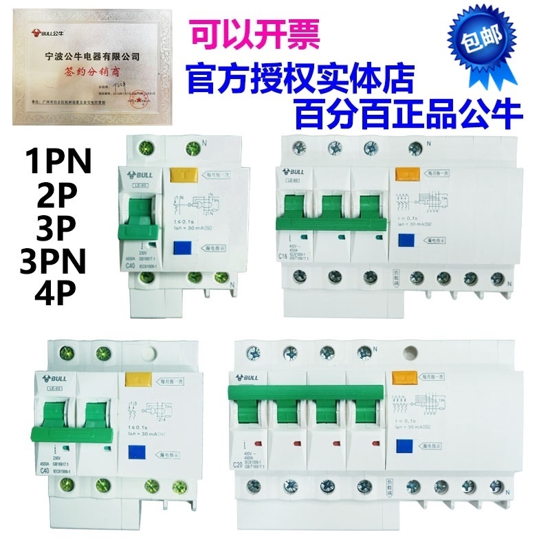 Bull 1P32A2P50A3P20A3PN16A4P63A100A Home Earth Leakage Protector Air Switch Industry