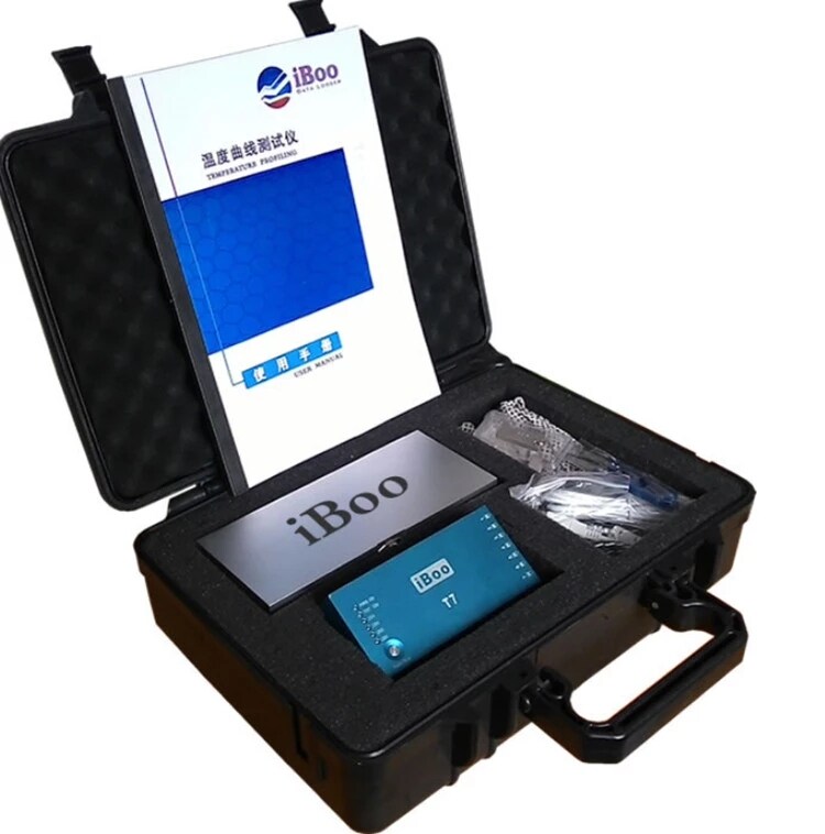 Furnace temperature tracker iBoo-T6 powder coated baking varnish 6 channel back flow welding wave peak welding furnace temperature tester