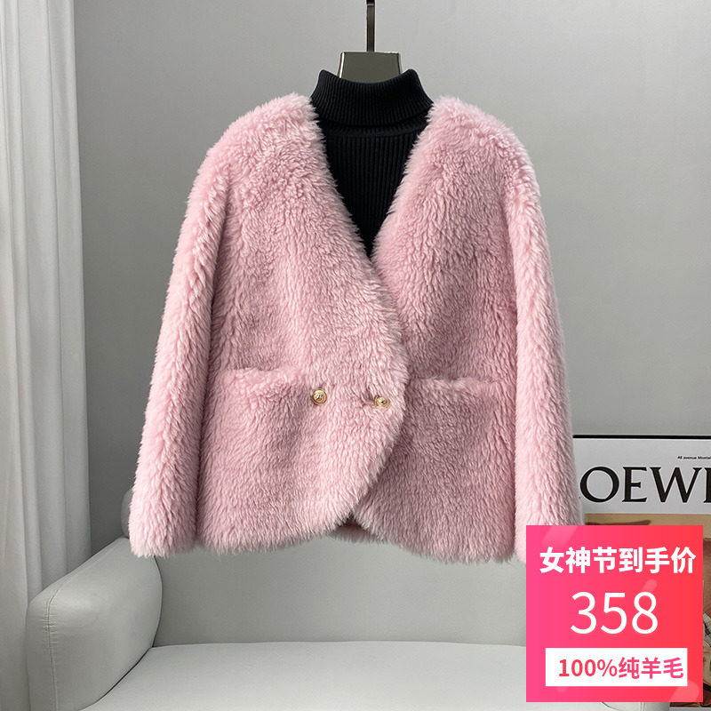 2022 - The new granule sheep cut fur coat female short toka fur coat for a lamb coat