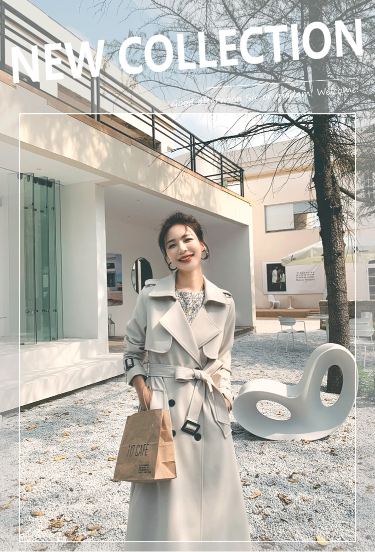 Women's Mid-length Trench Coat Elegant British Style For Petite_voghion.com
