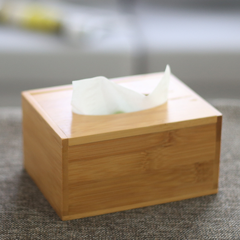 Environmental Protection Bamboo Wood Economy Minimalist Paper Towel Box Face Towels Removable Toilet Paper Cardboard Box Bamboo Clamshell Removable Tissue Box