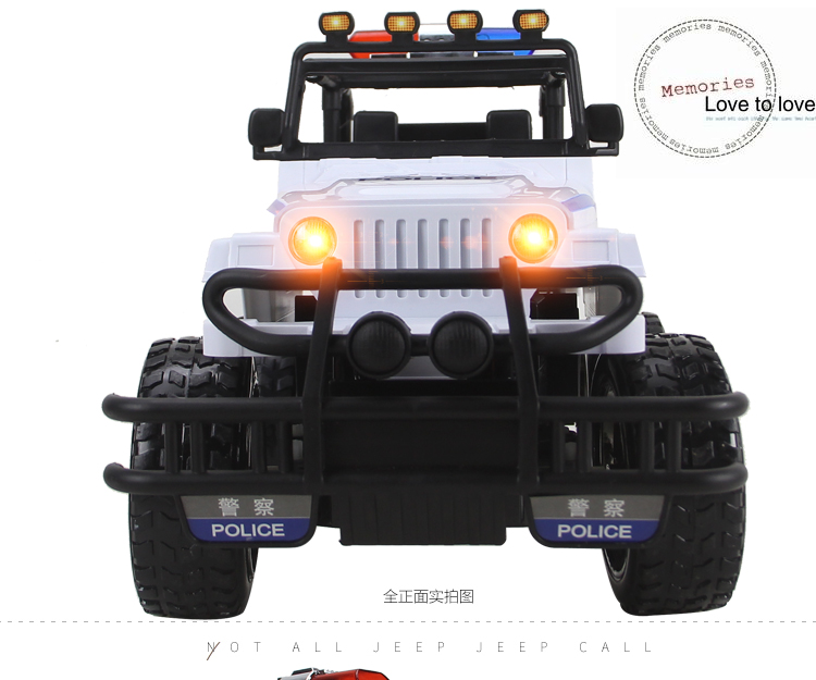 Trẻ em điện điều khiển từ xa đồ chơi xe hơi quá khổ trôi sạc off-road xe cảnh sát Jeep boy racing mô hình