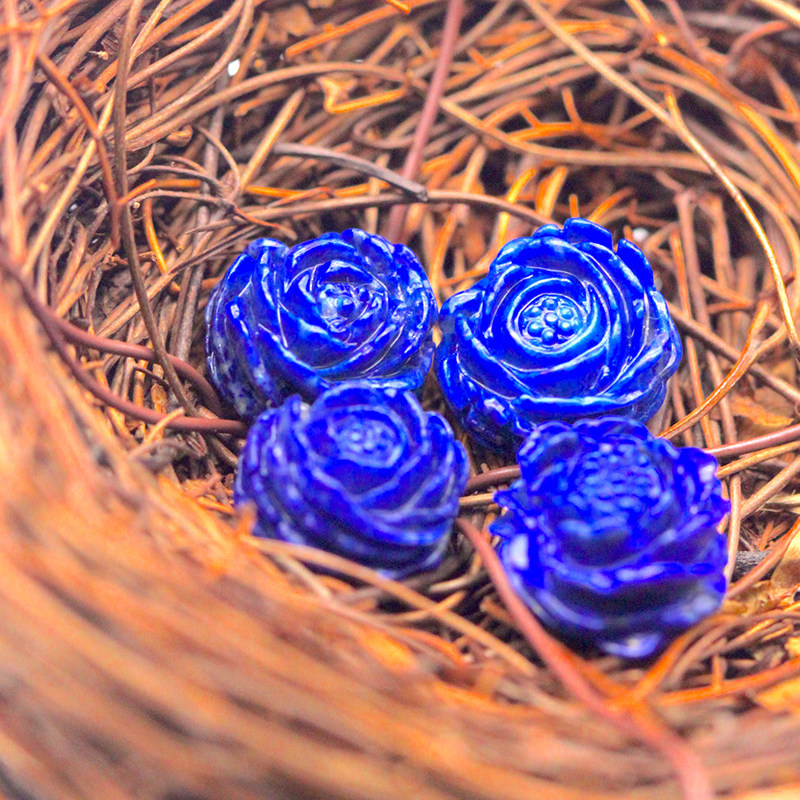 Green Gold Stone Blue Rose Peony Flowers Withdrawal Face Pendant Old Mine Septa Beads Multi-Treasure Hand Condensed Buddha Beads Hand Strings Diy Accessories