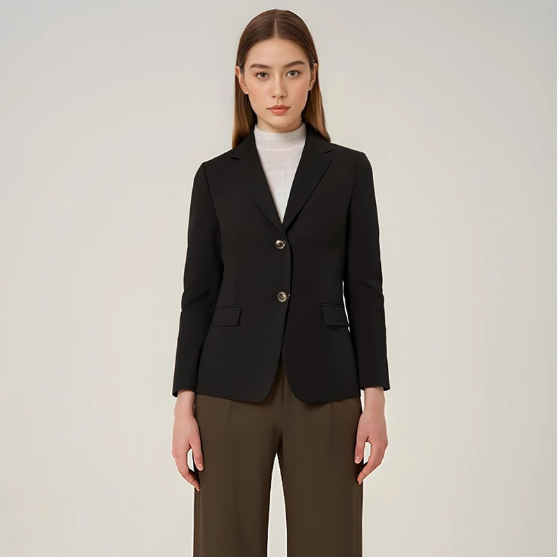 Th Office Workers Work Clothing Good Wool Series Two-Button Blazer, Fashionable and Versatile Suit Top