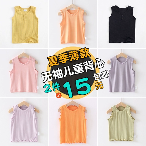 Детская майка топ, летняя тонкая футболка без рукавов, городской стиль