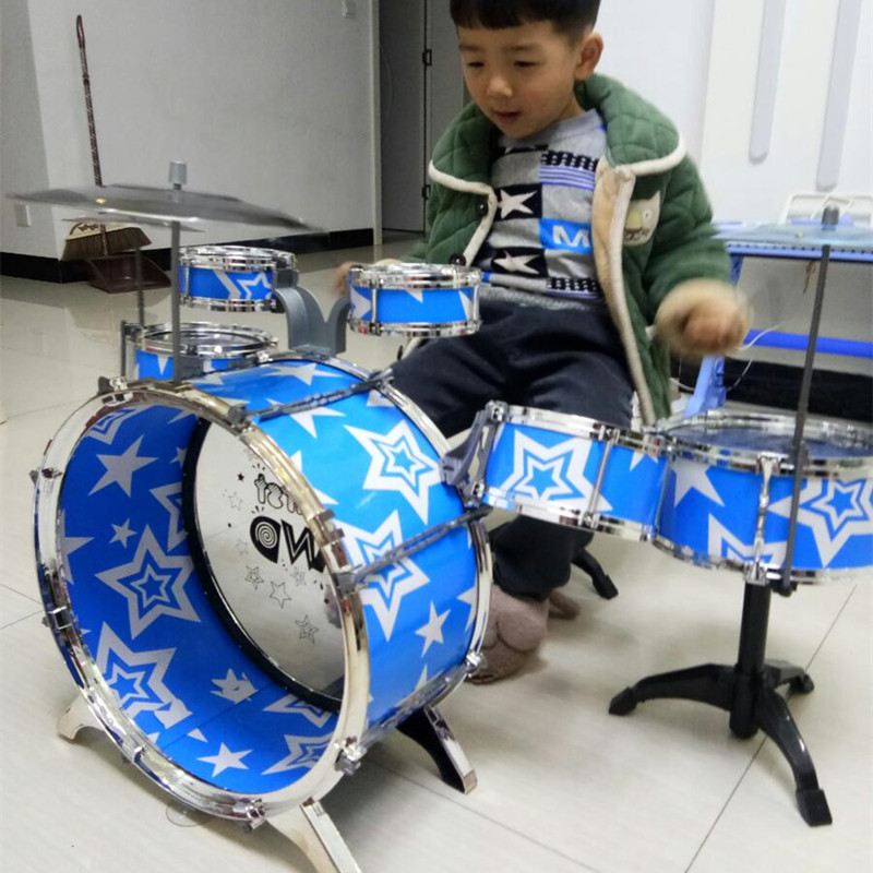 Large children's drum set Jazz Drum Beginner Beating drum Musical instrument toy Girl Puzzle 1-3-6 year old boy