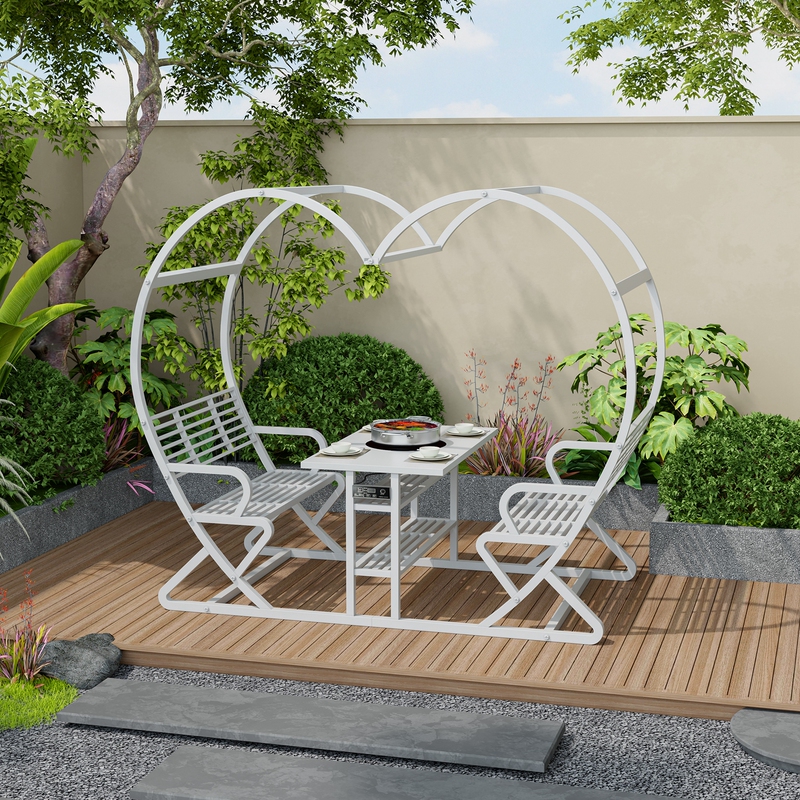 Trendy Heart-Shaped Seating for Scenic Spots, Guesthouses, Parks, Multi-Person Photo-Taking, Booth Props, Outdoor Swing Tables and Chairs Trendy Heart-Shaped Seating for Scenic Spots, Guesthouses, Parks, Multi-Person Photo-Taking, Booth Props, Outdoor Swing Tables and Chairs