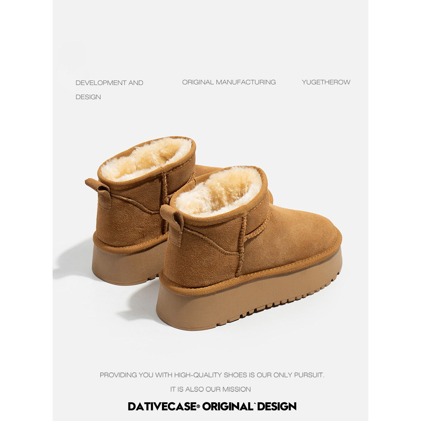 [Hege] Sangpo / 2025 г., зимние ботинки из кожи и шерсти, женские зимние полусапожки на толстой подошве и бархате, ботинки из хлопка на северо-востоке