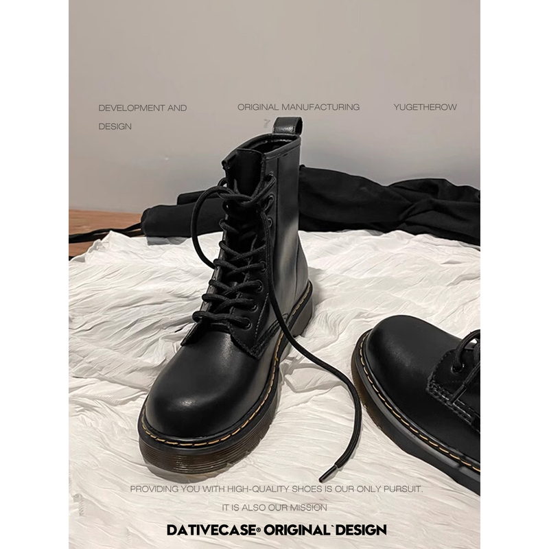【Yuge】Store Benefits! 2026 New British Style Sweet and Cool Short Boots, Genuine Leather Dr Martin Boots for Women