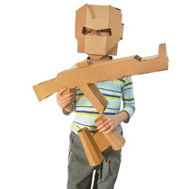 Childrens Military three-piece cardboard small model diy handmade boy assembly color carton boy toy