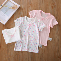 3 PCs short sleeve T-shirt summer cotton mesh breathable children half sleeve base shirt female baby thin shirt