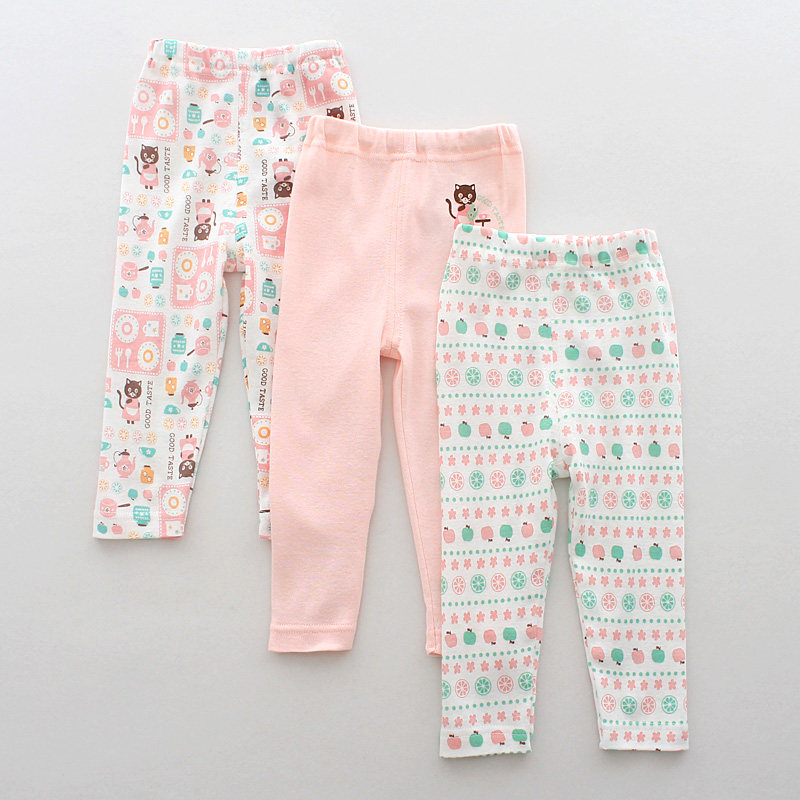 3 pairs of children's autumn cotton girl trousers trousers baby pants, family pants, cotton pants