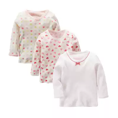3 pieces of Japanese girls autumn clothes cotton long sleeve T-shirt blouse children's suit baby underwear base shirt
