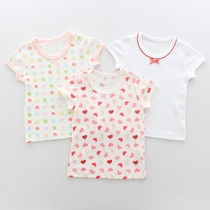 Childrens cotton short-sleeved T-shirt 3 PCs for men and women baby half-sleeved T-shirt Cotton baby Japanese base shirt top