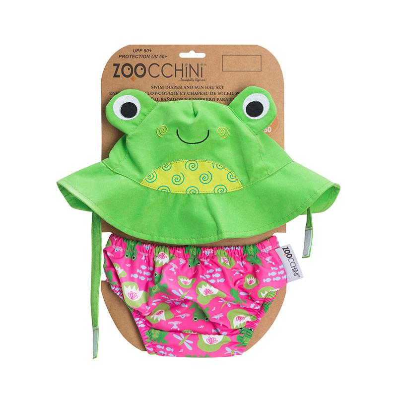 Mỹ Zoocchini trẻ sơ sinh con áo tắm chống uv kem chống nắng mặt trời hat + nước tiểu bơi phù hợp với thân cây